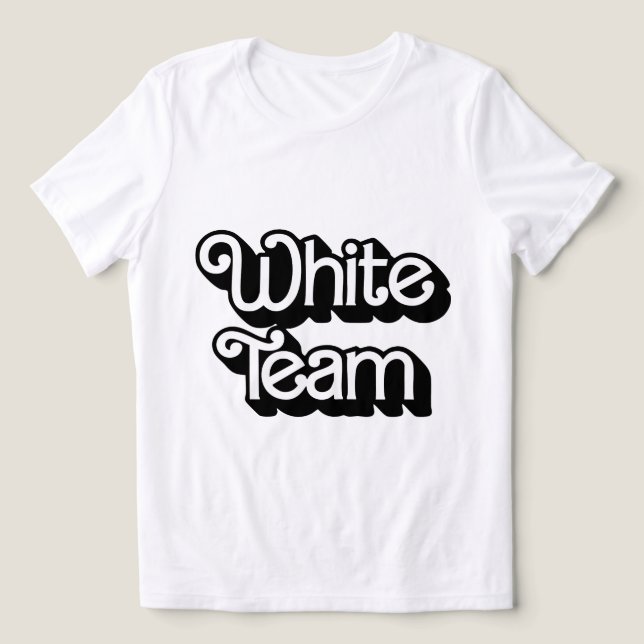 Färg Krig White Team Shirt T Shirt (Design Framsida)