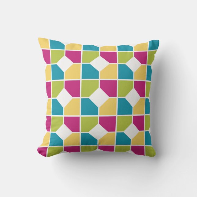FÄRG | Kvadrater | Geometric Mönster Kudde (Framsida)