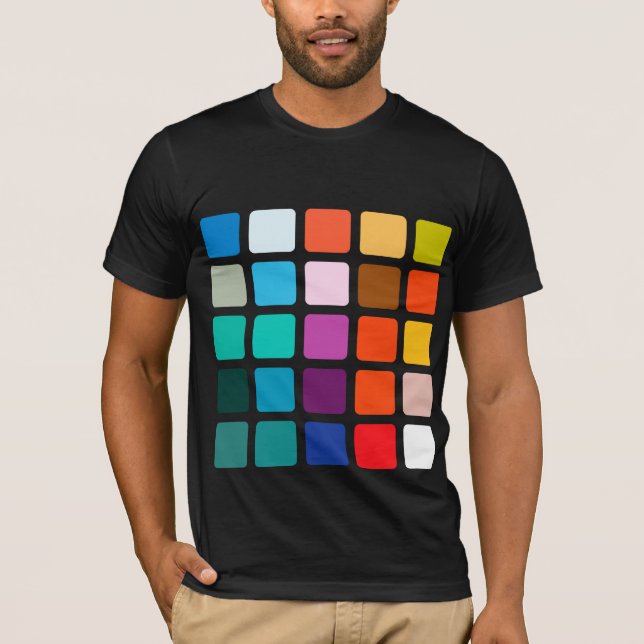 Färg kvadrerar t-shirt (Framsida)