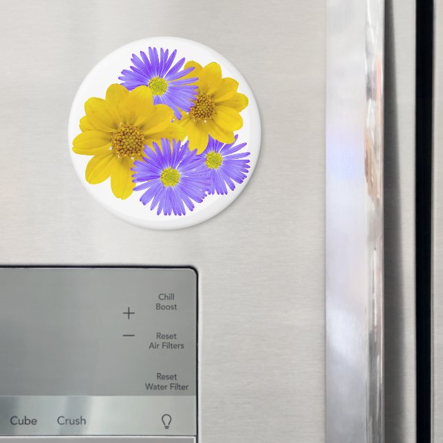 Färg Lila Gult Blandade jodrosfoton Magnet (In Situ (Fridge))