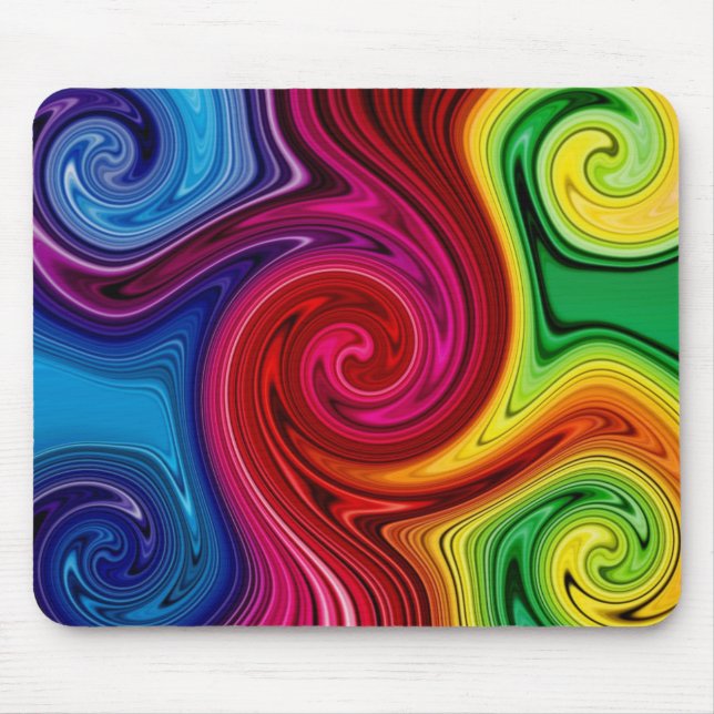 Färg-linda Swirl Mousepad Musmatta (Framsidan)