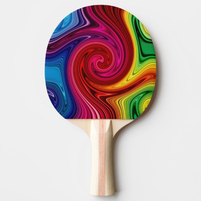 Färg Linjer Spektrum Swirl Ping Pong Paddle Pingisracket (Framsidan)