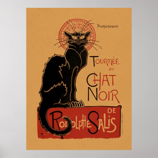 Färg litografi av Tournée du Chat Noir Poster (Framsidan)