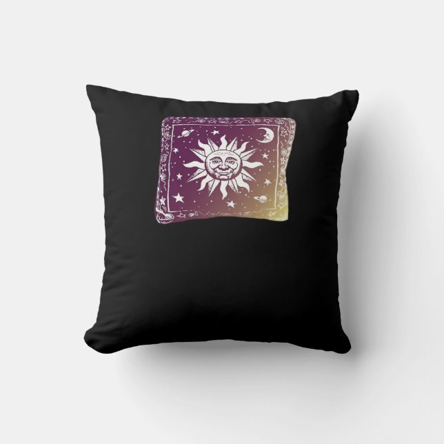 Färg Måne Boho Whimsigothic Gothic Witchy Witch Wi Kudde (Framsida)