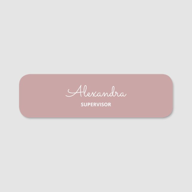 Färg Match Business Company Personal | Rosey Taupe Namnbricka (Framsida)