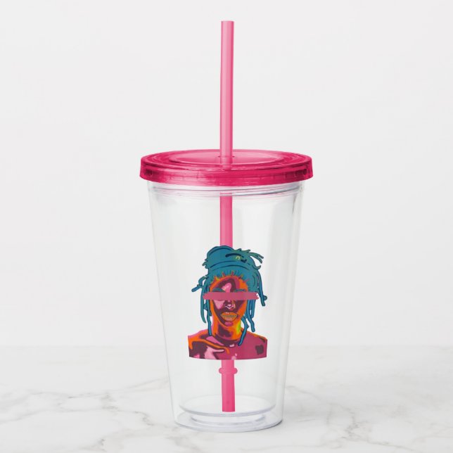 Färg Me 16oz, Fuchsia Rosa Take Away Mugg (Framsida)