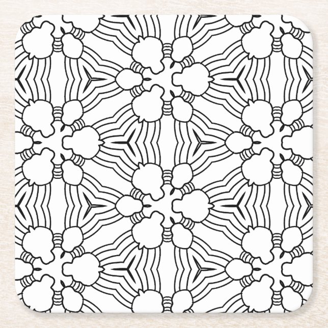 färg me abstrakt Dodle underlägg Papper Kvadrat (Framsidan)