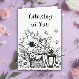 Färg Me | Älvor och Fairytales tänker på dig Kort