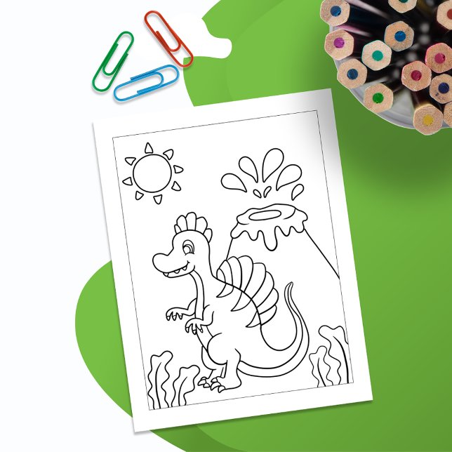 Färg Me Baby Spinosaurus | Aktivitetskort Vykort (Skapare uppladdad)