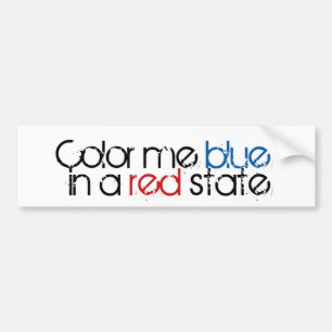 Färg Me Blue i Röda staten Bildekal