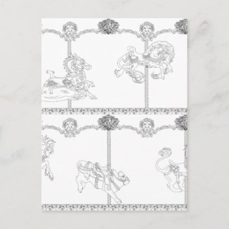 Färg Me Carousel Vykort