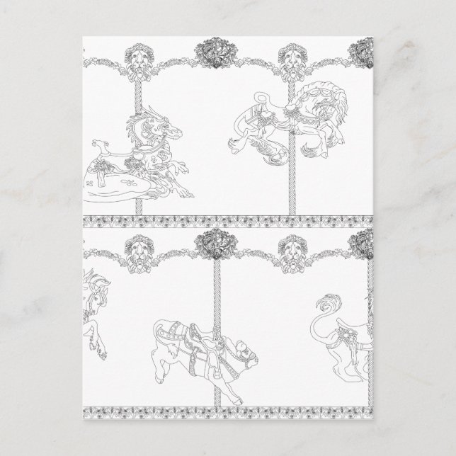 Färg Me Carousel Vykort (Framsida)