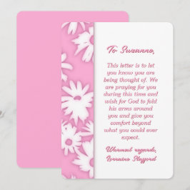 Färg Me Daisy Daisy Rosa Sympathy Card Inbjudningar