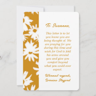 Färg Me Daisy Guld Sympathy Card Inbjudningar