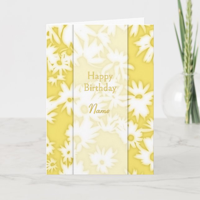 Färg Me-Daisy, Gult födelsedagskort Helgkort (Framsida)