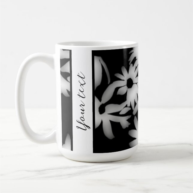 Färg Me Daisys White på Black Kaffemugg (Vänster)