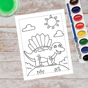 Färg Me Dimetrodonte Dinosaur Aktivitetskort Vykort