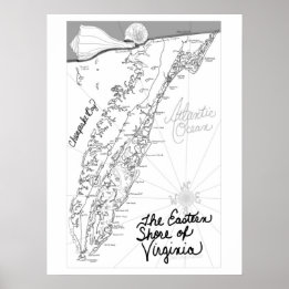 Färg Me ESVA Östra Shore of Virginia Poster