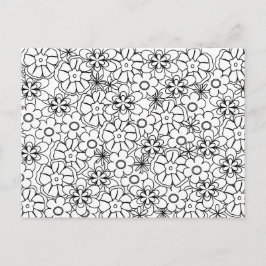 Färg-Me Funky-aktivitetshypotes Retro-blommor Vykort