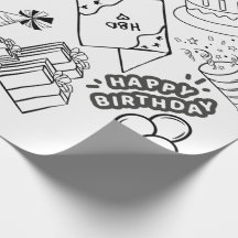 Färg Me - Grattis på födelsedagen Wrapping Papper