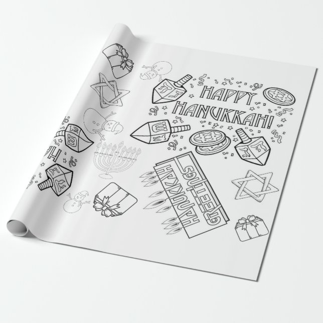 Färg Me - Hanukkah Wrapping Papper Presentpapper (Utrullad)