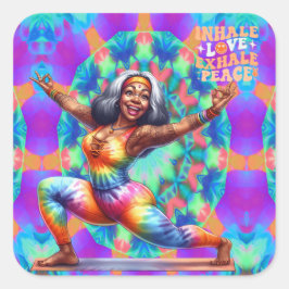 Färg-Me Hippie Chic Inhale Sticker Fyrkantigt Klistermärke