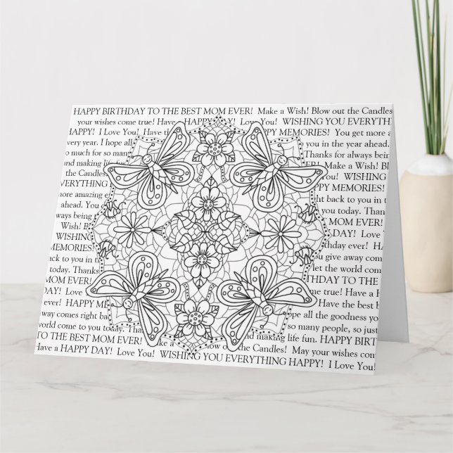 Färg Me, Mamma under födelsedagen, Dragonflies och Kort (Framsida)