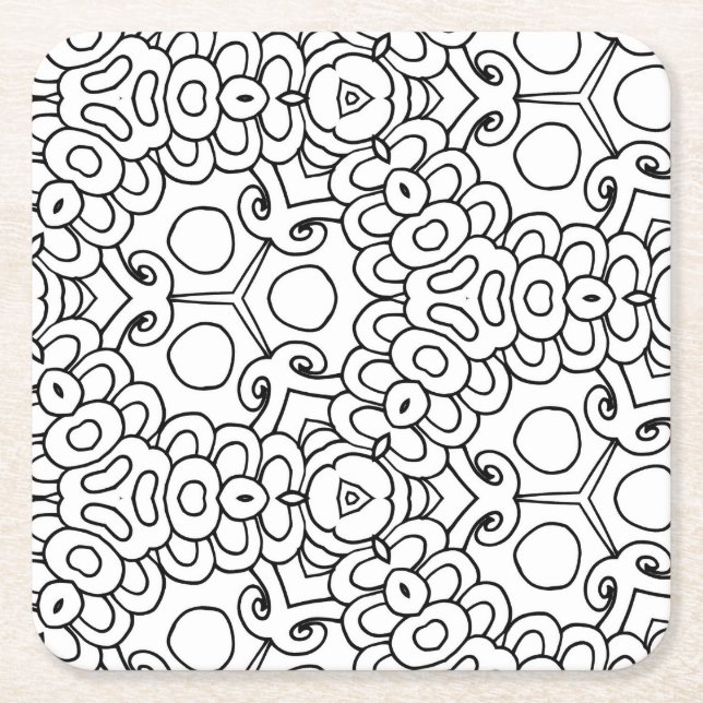 färg me mod blommor underlägg papper kvadrat (Framsidan)