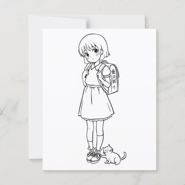 Färg Me Page för barn | Anime kitten (Framsida)