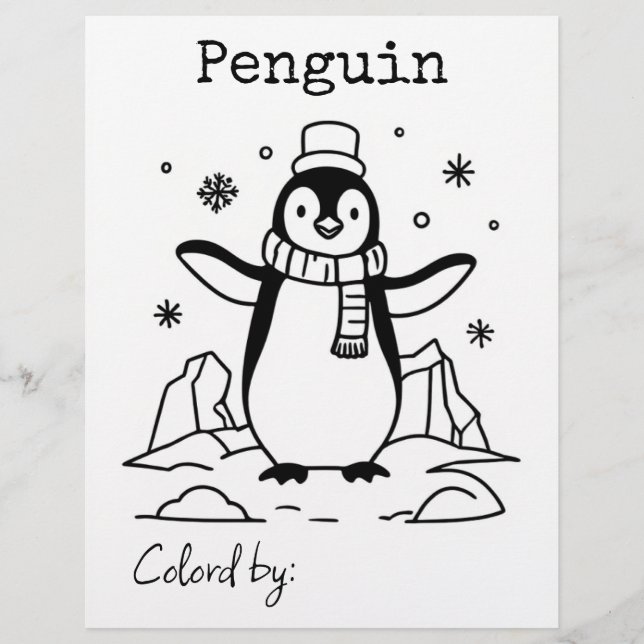 Färg Me Page för barn | Anime Penguin (Framsida)