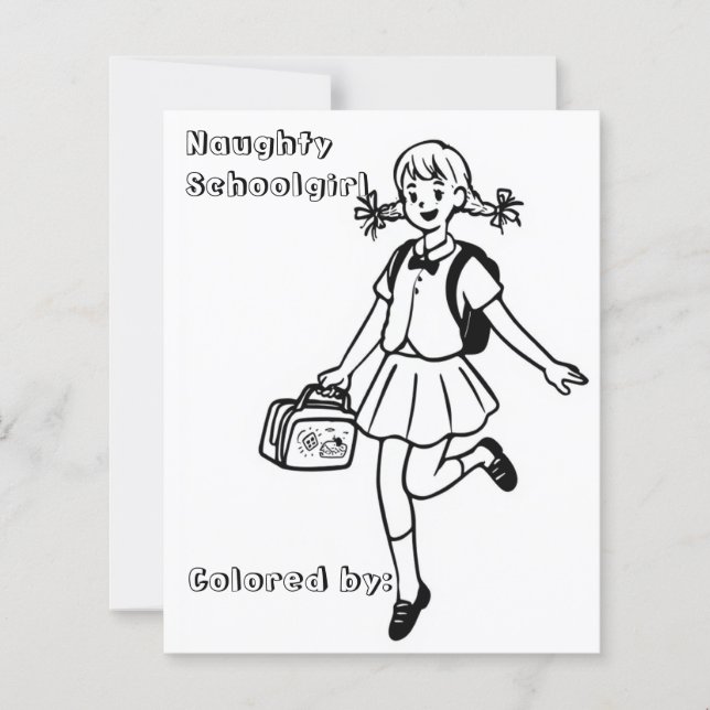 Färg Me Page för barn | Anime School Girl (Framsida)