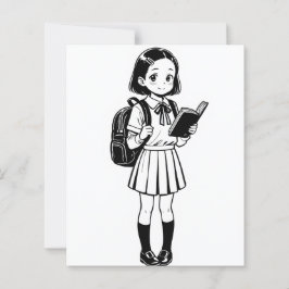 Färg Me Page för barn | Anime School Girl