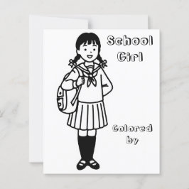 Färg Me Page för barn | Anime School Girl