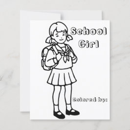 Färg Me Page för barn | Anime School Girl