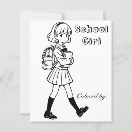 Färg Me Page för barn | Anime School Girl
