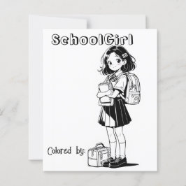Färg Me Page för barn | Anime School Girl