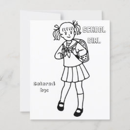 Färg Me Page för barn | Anime School Girl