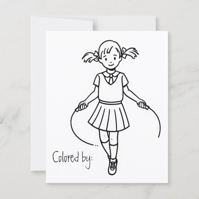 Färg Me Page för barn | Anime School Girl (Framsida)