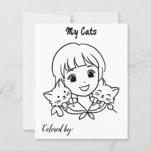 Färg Me Page för barn Animera mina katter