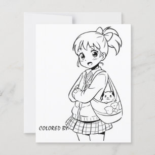 Färg Me Page för barn Animera tjej personalisera