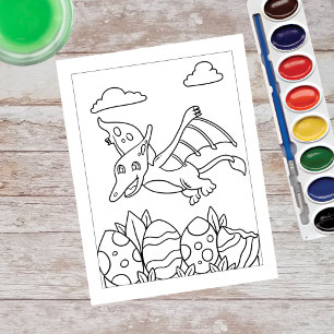 Färg Me Pterosaurs Dinosaur Aktivitetskort Vykort
