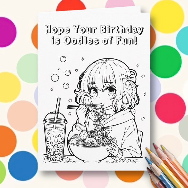 Färg Me | Ramen pun Personlig Girl Birthday Kort (Skapare uppladdad)