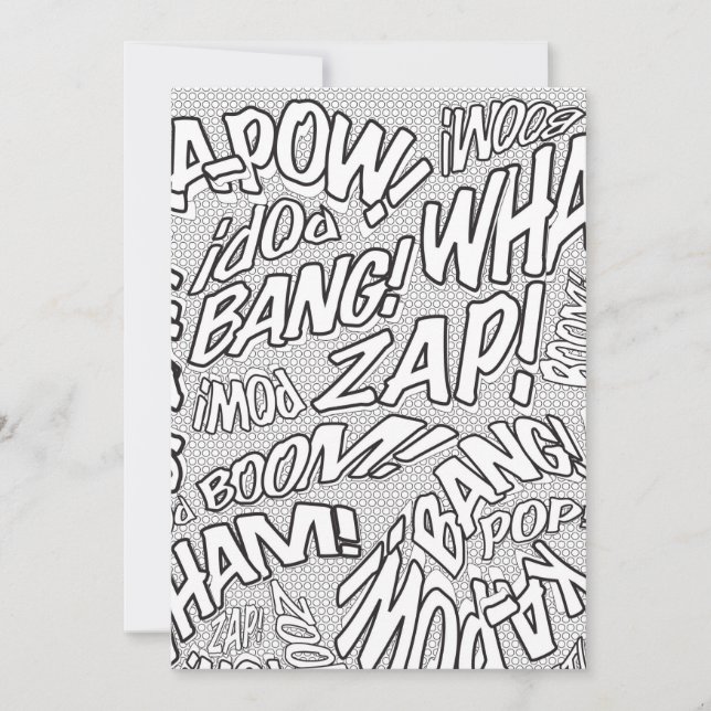 Färg Me Roligt Retro Tecknad Bok Pop Art Inbjudningar (Framsida)