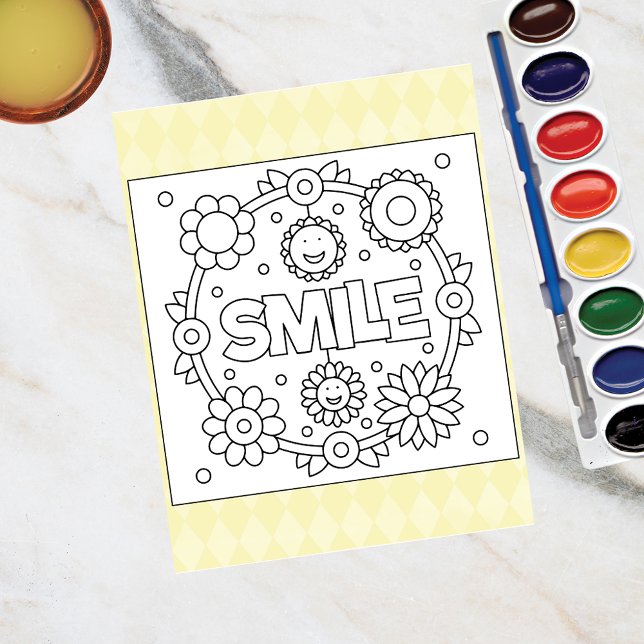 Färg Me Smile | Inflytelserika aktivitetskort Vykort (Skapare uppladdad)