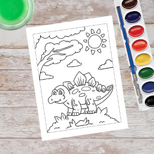 Färg Me Stegosaurus Dinosaur Aktivitetskort Vykort