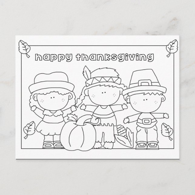 Färg me Thanksgiving vykort (Framsida)
