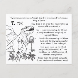 Färg Me Tyrannosaurus Rex Roligt Facts Vykort