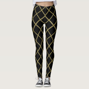 Färg med Guld Glitter Grid Tote Leggings