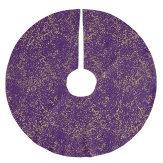 Färg med Guld-konfetti-överlägg Julgransmatta Borstad Polyester