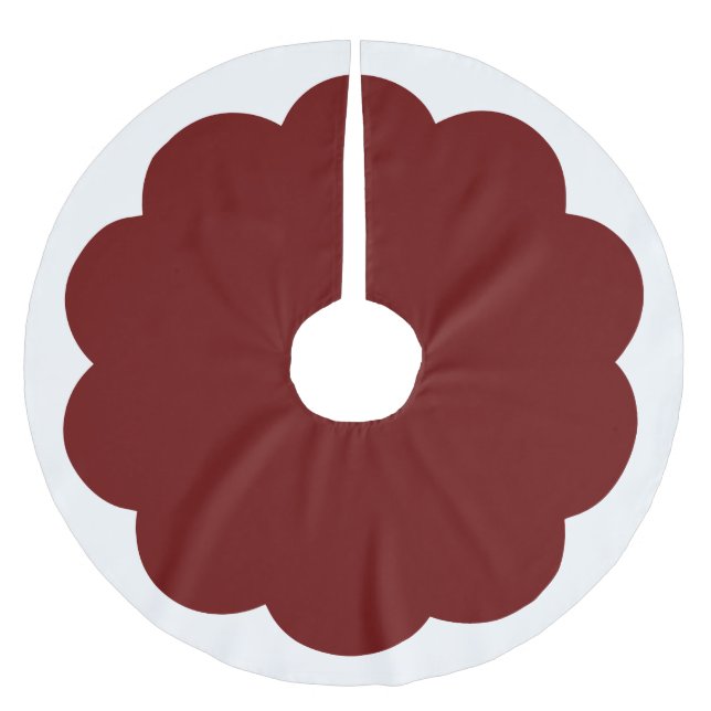 Färg med vit scalloped Kant Julgransmatta Borstad Polyester (Framsidan)